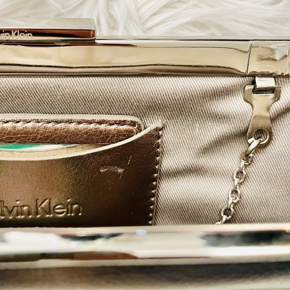 Calvin Klein Metallic Bronze Kisslock Evening Bag (see description) - Picture 10 of 12